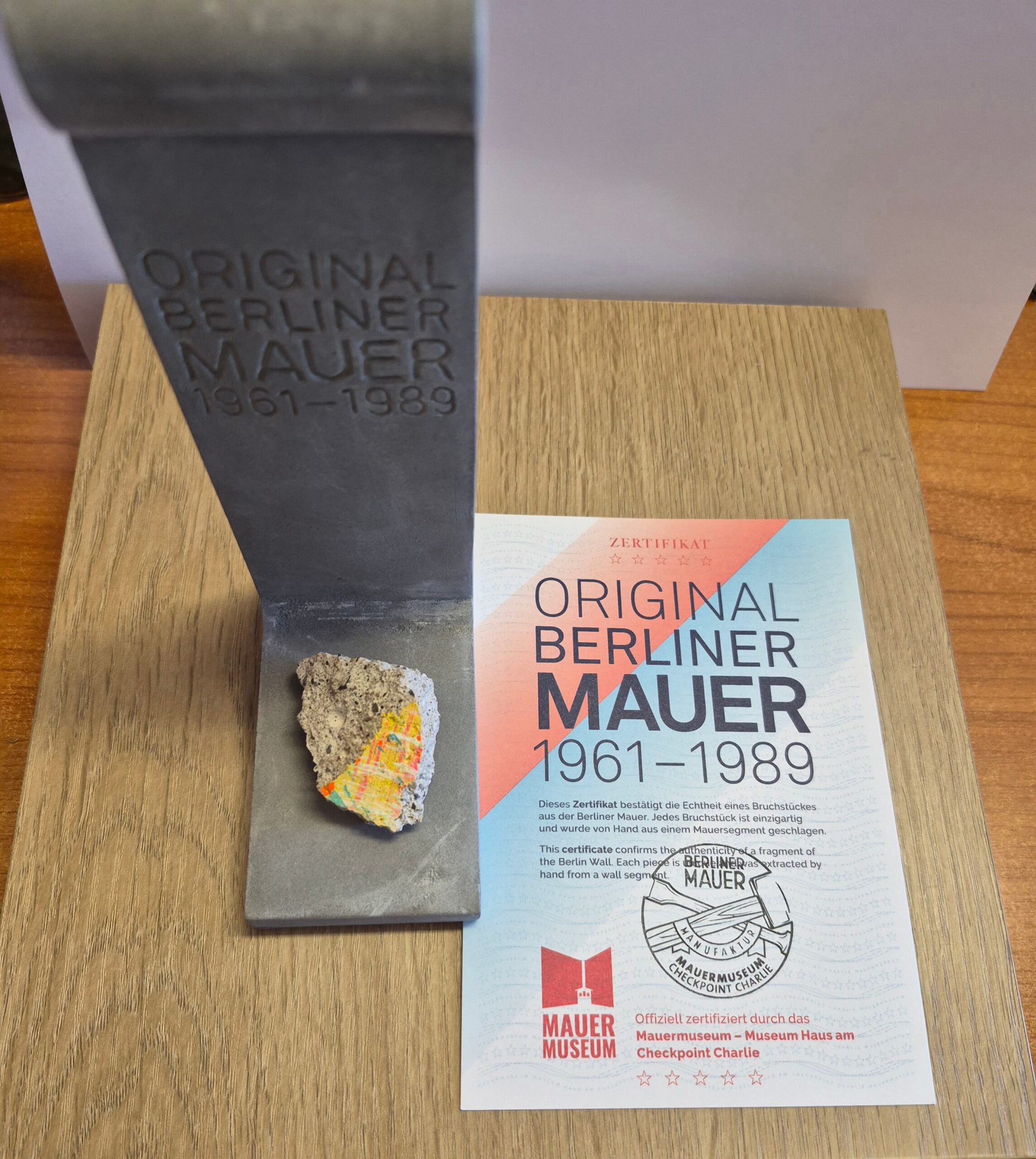 Stunning Genuine Piece of The Berlin Wall Mounted on Replica Panel of The Wall - Image 4