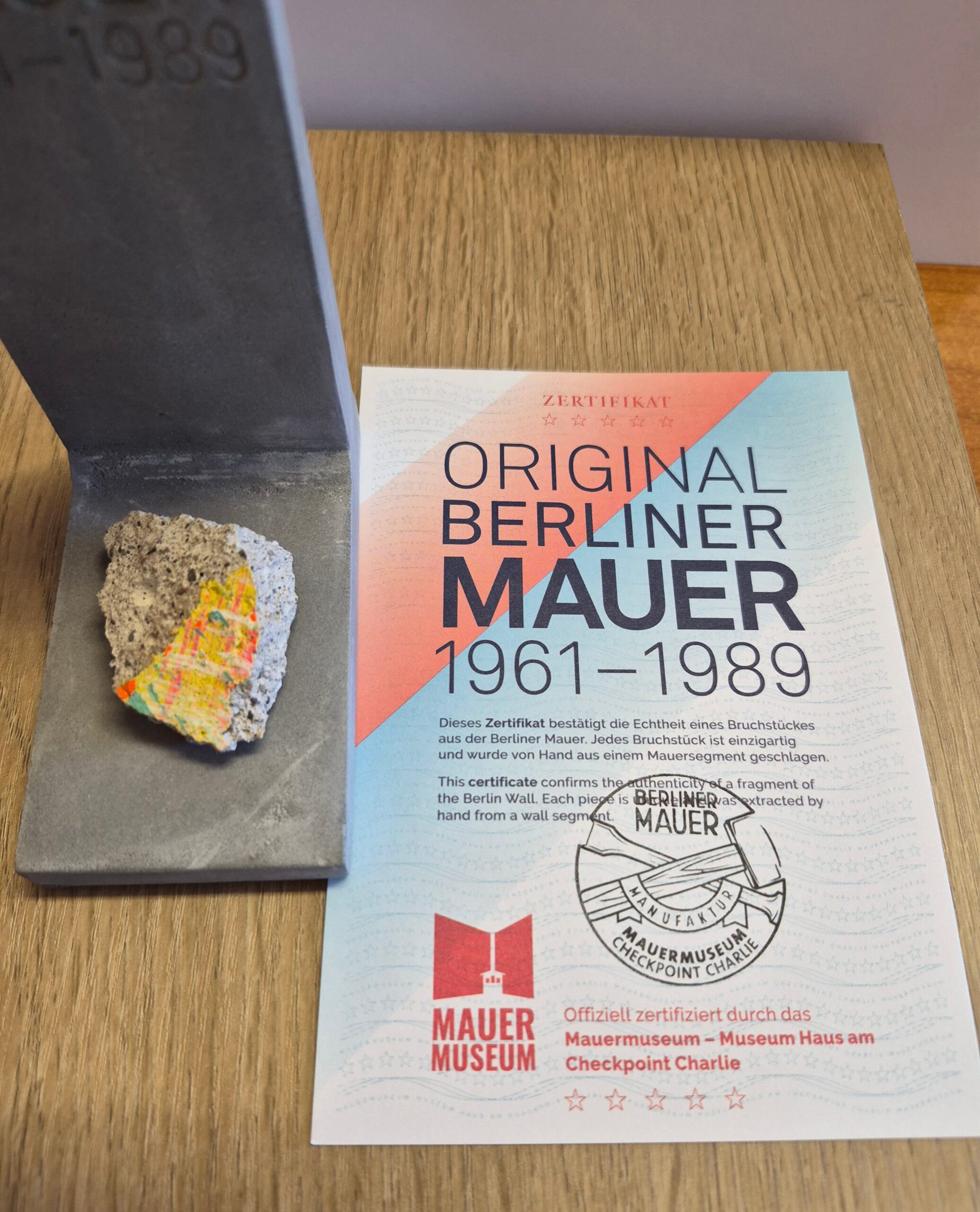 Stunning Genuine Piece of The Berlin Wall Mounted on Replica Panel of The Wall - Image 2