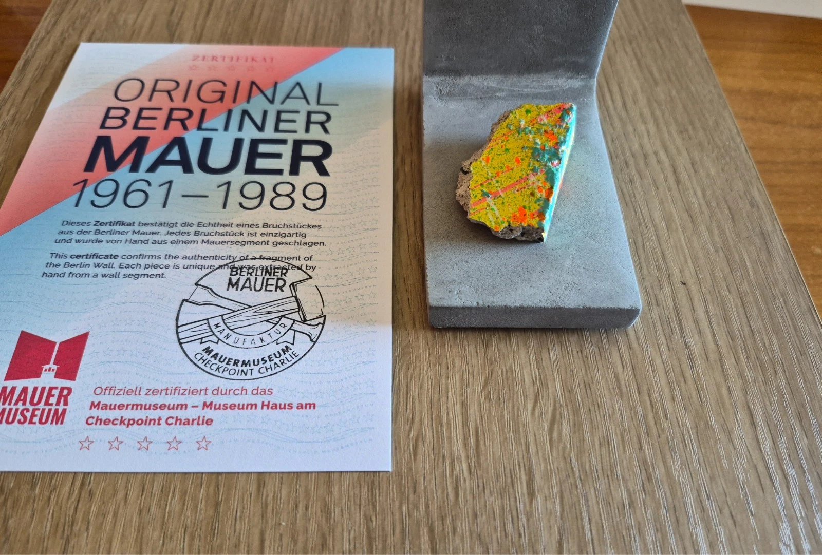Stunning Genuine Piece of The Berlin Wall Mounted on Replica Panel of The Wall - Image 14