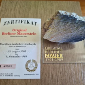 Original Very Large 9 cm Piece of the BERLIN WALL on Perspex Display + COA